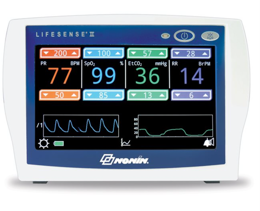 Nonin LifeSense II vital signs pulse oximetry & capnography monitor