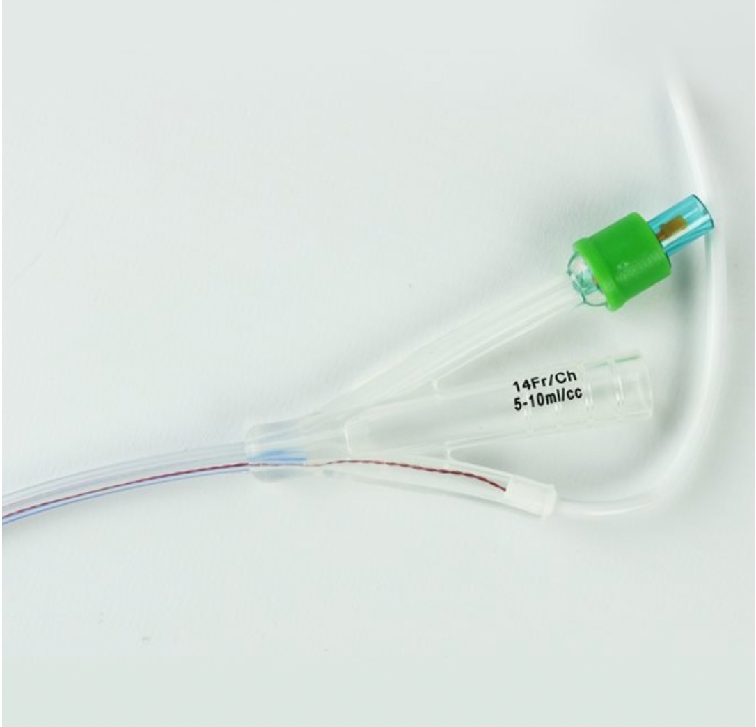 Two Way Foley Catheter and Temperature Probe - 14Fr 5-10ml