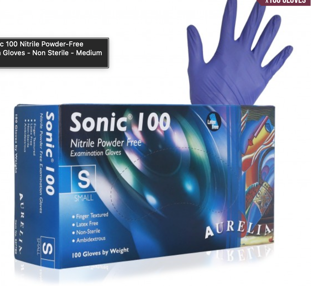 Aurelia Sonic 100 Nitrile Powder-Free Examination Gloves - Non Sterile