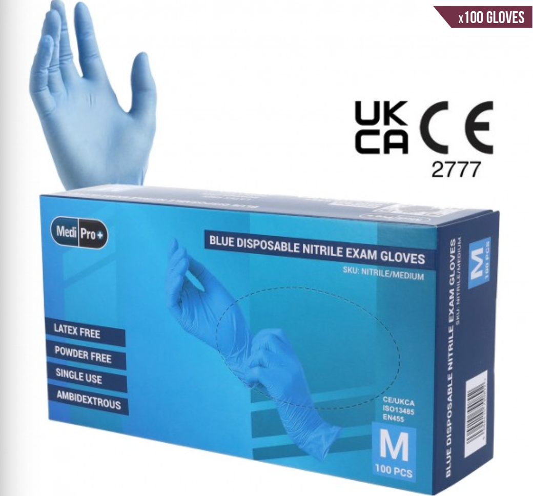 Nitrile Gloves Medical Grade Cat III PPE x 100