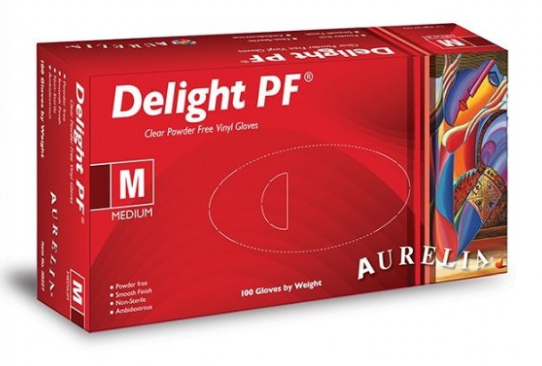 Aurelia Delight® 100 Powder-Free Vinyl Examination Gloves - Large (100)