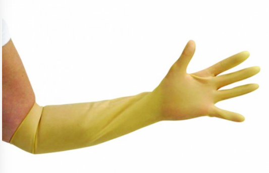 Premier Arm Length Powder Free Latex Gauntlet - Small