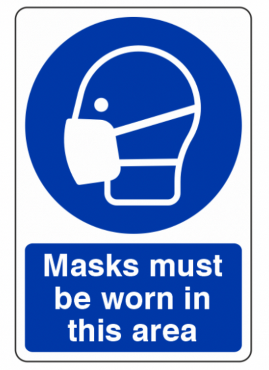 Masks Must Be Worn Sign - Self Adhesive Vinyl