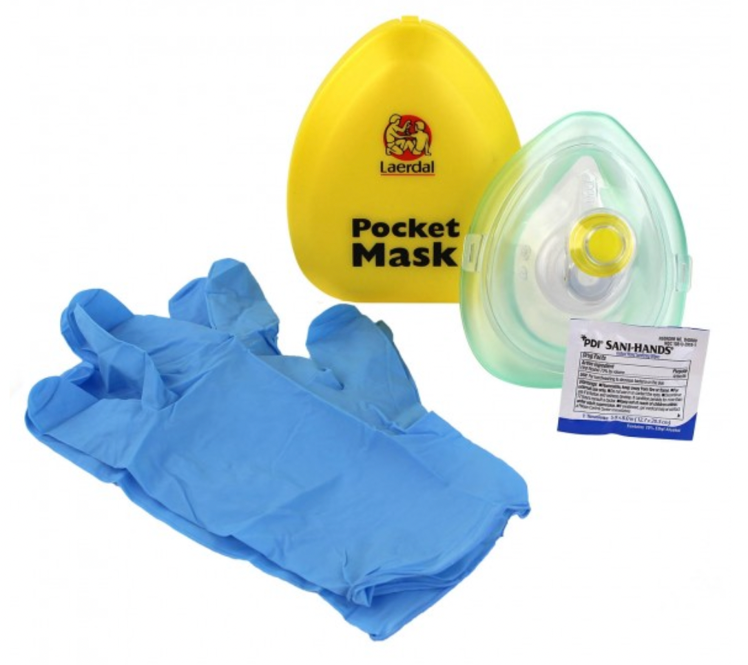 Laerdal Pocket Mask with Wipe Gloves