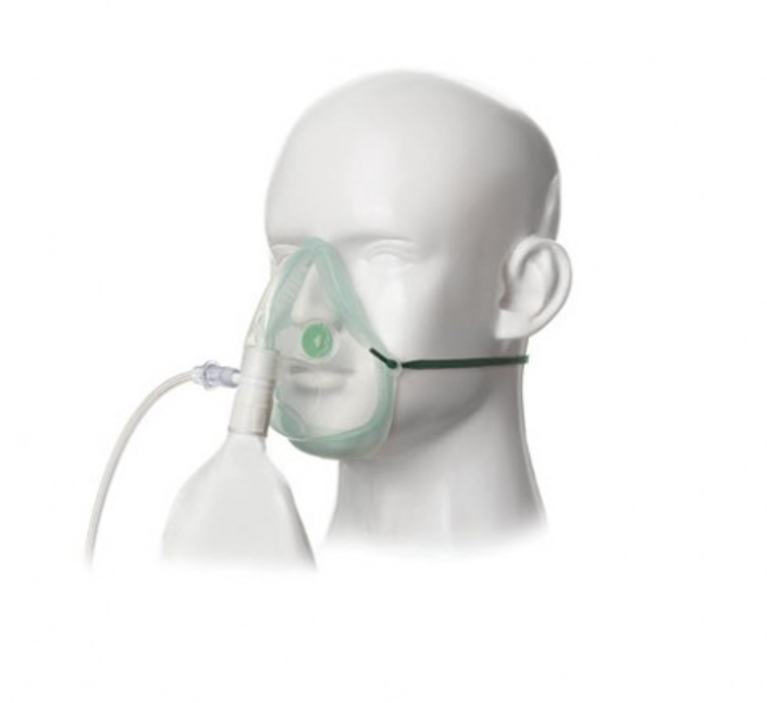 High concentration adult EcoLite oxygen mask + tubing 2.1m - Single