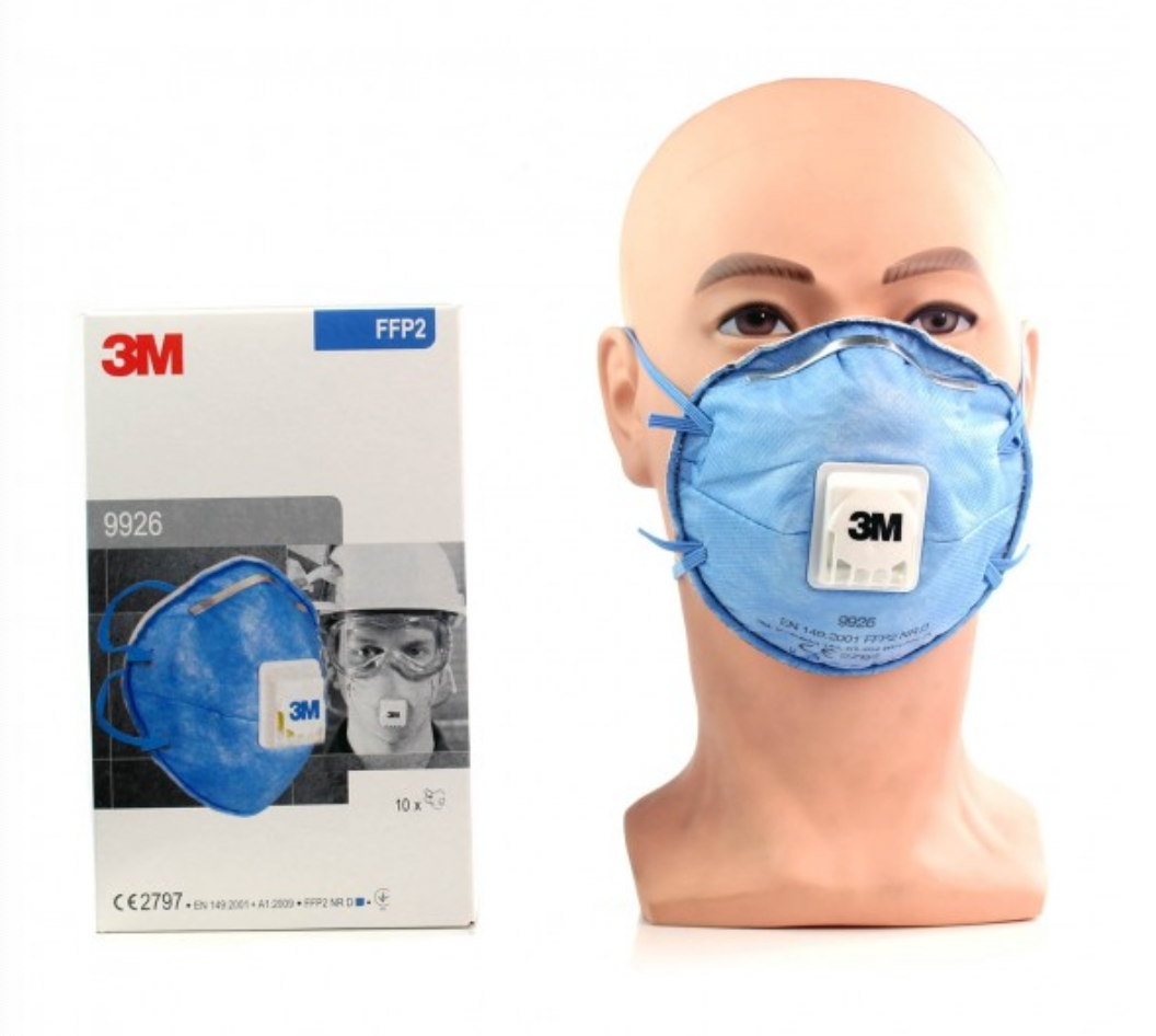 3M™ Particulate Respirator Face Mask FFP2 Valved - 9926 - Box of 10